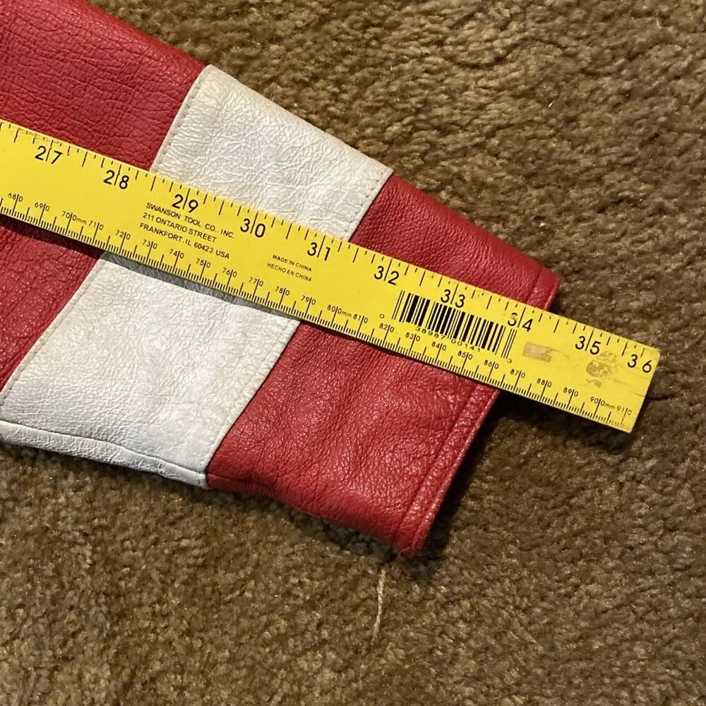 Vintage Phase 2 Leather Jacket Mens Size S American Flag Biker USA Studded Stars - Picture 16 of 16